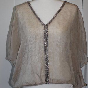 Forever 21 sheer beaded leopard top